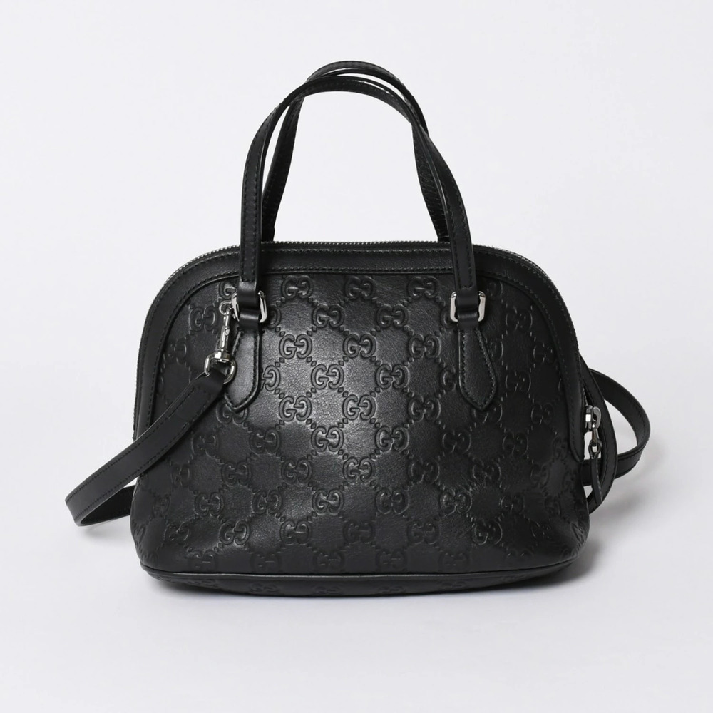 Gucci Guccissima emblem leather 2way Shoulder Bag black
